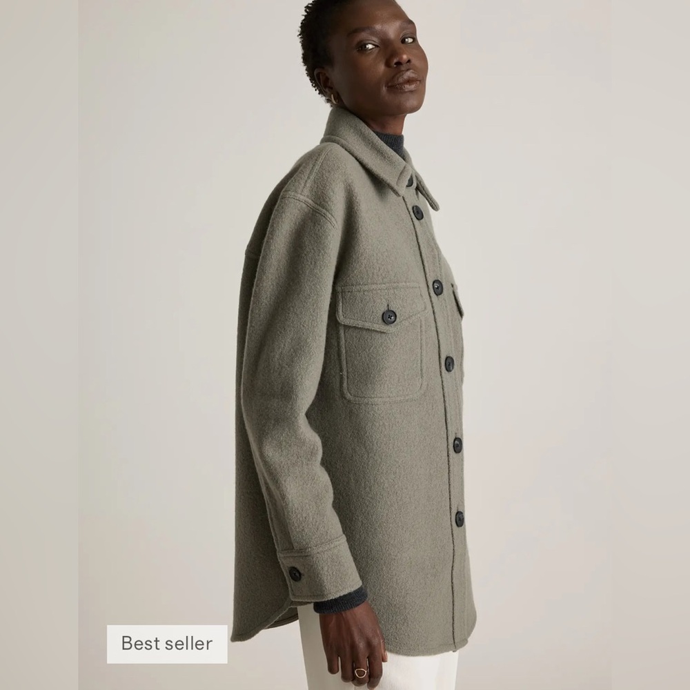 Quince Olive Merino Wool Shacket